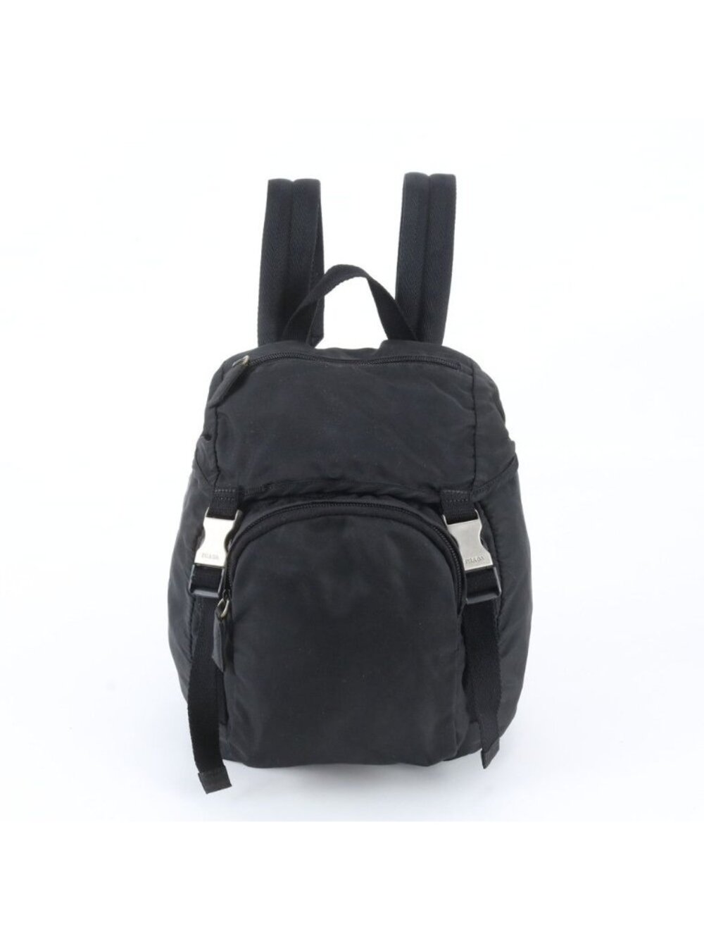 Prada Tessuto Nylon Triangle Logo Backpack Black
